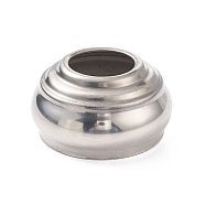 Stainless Steel Spheres Pedestals Flagpole Base, for Outdoor Garden Display Holder, Rondelle, Matte Stainless Steel Color, 69.5x37mm, Hole: 32mm, Inner Diameter: 60mm(AJEW-XCP0001-81P)
