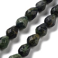 Natural Kambaba Jasper Beads Strands, Faceted Teardrop, 10x7mm, Hole: 1.2mm, about 20pcs/strand, 7.87''(20cm)(G-P520-B19-01)