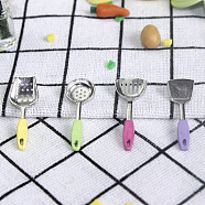 Mini Alloy Kitchen Cooking Utensils Set, including 3Pcs Turners, 1Pc Skimmer Spoon, for Dollhouse Accessories Pretending Prop Decorations, Platinum, 29~30.5x10~11.5x3~3.5mm, 4pcs/set(BOTT-PW0001-253-P)