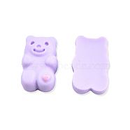 Opaque Resin Cabochons, Bear with Heart, Lilac, 17x11x6.5mm(CRES-N022-154A)