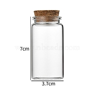 Glass Bottle, with Cork Plug, Wishing Bottle, Column, Clear, 3.7x7cm, Capacity: 50ml(1.69fl. oz)(CON-WH0085-72D)