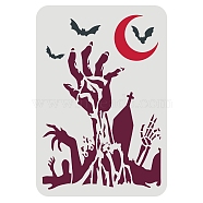 Plastic Reusable Drawing Painting Stencils Templates, for Painting on Fabric Tiles Floor Furniture Wood, Rectangle, Halloween Themed Pattern, 297x210mm(DIY-WH0202-331)