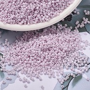 MIYUKI Delica Beads, Cylinder, Japanese Seed Beads, 11/0, (DB1524) Matte Opaque Pale Rose AB, 1.3x1.6mm, Hole: 0.8mm, about 2000pcs/10g(X-SEED-J020-DB1524)