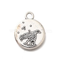 Tibetan Style Alloy Pendants, Cadmium Free & Lead Free, Bird Pattern, Antique Silver, 18.5x15x1.5mm, Hole: 2mm(PALLOY-D291-16AS)