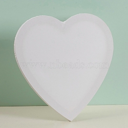 Blank Canvas Wood Primed Framed, Stretch Panel Board, for Painting Drawing, Heart, White, 40x40x1.6cm(DIY-G019-01C)