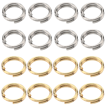 400Pcs 2 Colors 304 Stainless Steel Split Rings, Double Loops Jump Rings, Golden & Stainless Steel Color, 5x1mm, Inner Diameter: 3.7~3.8mm, Single Wire: 0.5~0.6mm, 200pcs/style