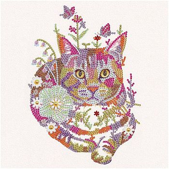 DIY Diamond Painting Kits, Resin Rhinestones, Cat Shape, 300x300mm