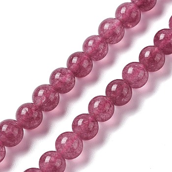 Natural Jade Imitation Garnet Beads Strands, Dyed, Round, 6mm, Hole: 1mm, about 67pcs/strand, 14.96''(38cm)