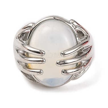 bague ovale en opalite(G-Q184-06D-P)-2