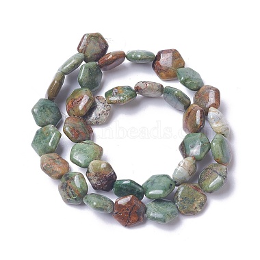 13mm Hexagon Green Opal Beads
