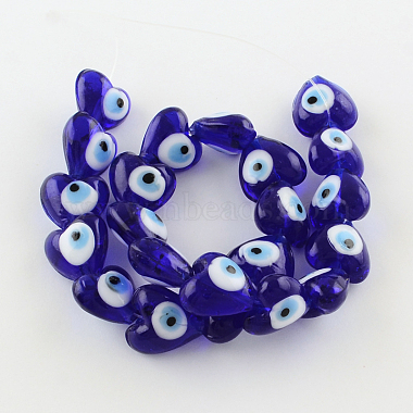 Сердце сглаза Lampwork бисера пряди(X-LAMP-R119-01)-2