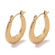 Texture Oval 201 Stainless Steel Half Hoop Earrings for Women(EJEW-G385-10G)-1