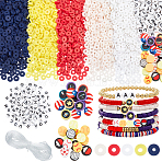 DIY Jewelry Making Findings Kits, including Polymer Clay Beads, Acrylic Beads, Crystal Thread, Mixed Color, 6~12x6~10x1~5mm, Hole: 1.2~2.5mm(DIY-PA0002-16)