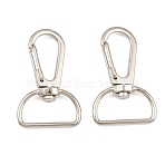 Zinc Alloy Swivel Clasps, Platinum, 39.5x24x6mm, Hole: 8.5x20.5mm(AL-CBAC079-22P)