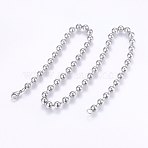 Non-Tarnish 304 Stainless Steel Ball Chain Necklaces, with Lobster Claw Clasps, Stainless Steel Color, 24.4 inch(62cm), 8mm(NJEW-F221-12P-B)