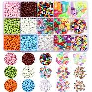 995Pcs Beads & Charm & Link Kit for DIY Jewelry Making, Including Acrylic Beads & Pendants, Polymer Clay Beads & Links & Charms, ABS Plastic & Glass Seed Beads, Mixed Color, about 995pcs/set(DIY-SZC0005-69)