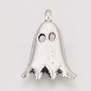 Tibetan Style Alloy Pendants, Ghost, Cadmium Free & Lead Free, Antique Silver, 20x13.5x3mm, Hole: 1mm, about 815pcs/1000g(TIBE-T011-144AS-LF)