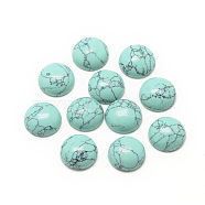 Synthetic Turquoise Cabochons, Dyed, Half Round/Dome, 8x4mm(X-G-R416-8mm-44)