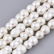 Natural Baroque Pearl Keshi Pearl Beads Strands, Cultured Freshwater Pearl, Number 8, Seashell Color, 12~17x8~10mm, Hole: 0.6mm, about 23~25pcs/Strand, 14.57 inch(37cm)(PEAR-Q015-030)