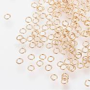 304 Stainless Steel Jump Rings, Open Jump Rings, Nickel Free, Real 18K Gold Plated, 24 Gauge, 2.5x0.5mm, Inner Diameter: 1.5mm(STAS-R091-01G)
