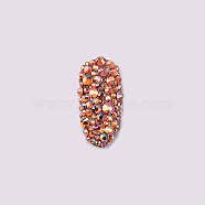 Glass Rhinestone Flat Back Cabochons, Back Plated, Faceted, Half Round, Topaz, 3~3.2x1.5mm, about 1440pcs/bag(RGLA-S002-12SS-44)