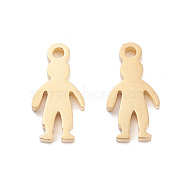 304 Stainless Steel Charms, Laser Cut, Man, Golden, 12.5x6x1mm, Hole: 1.2mm(STAS-I151-43G)