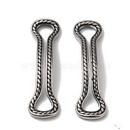 304 Stainless Steel Linking Ring with Bar, Antique Silver, 48x13x2.5mm, Hole: 41.5x6.5mm(STAS-Z015-25AS)