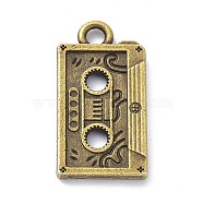 Tibetan Style Alloy Cassette Tape Pendants, Antique Bronze, 23x12x2mm, Hole: 2.3mm(PALLOY-D203-01AB)