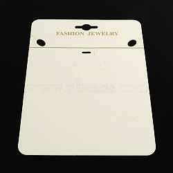 Rectangle Shape Cardboard Necklace Display Cards, White, 190x140x0.8mm(CDIS-Q001-11)