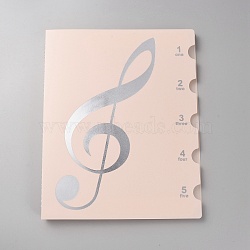 Plastic Piano Sheet Folder, Binder Music Holder, Spiral Notebook Binder Organizer, Rectangle with Musical Note Pattern, Misty Rose, 320x260x22.5mm(AJEW-WH20001-11C)