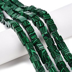 Synthetic Malachite Beads Strands, Cube, 8~9x8~9x8~9mm, Hole: 1.2mm, about 47~49pcs/strand, 15.35~15.79''(39~40.1cm)(G-T139-8x8-39)