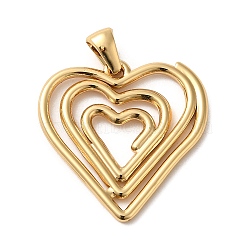 Golden Plated 304 Stainless Steel Pendants, Wire Wrapped Charms, Heart, 26x26x2mm, Hole: 6x3mm(STAS-L272-004G-02)