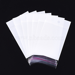 Pearl Film Cellophane Bags, OPP Material, Self-Adhesive Sealing, with Hang Hole, Rectangle, White, 13.5~14x8cm, Unilateral Thickness: 0.045mm, Inner Measure: 8.5~9x8cm(OPC-S019-03B)