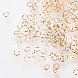 304 Stainless Steel Jump Rings, Open Jump Rings, Nickel Free, Real 18K Gold Plated, 24 Gauge, 2.5x0.5mm, Inner Diameter: 1.5mm(STAS-R091-01G)