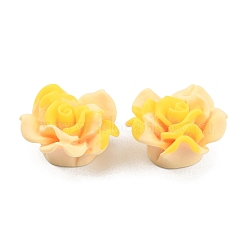 Smudged Color Frosted Resin Cabochons, Rose, Yellow, 23x13mm(RESI-TAC0018-13F)