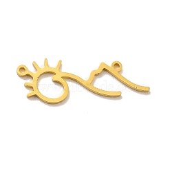 201 Stainless Steel Pendants, Mountain & Sun Charms, Golden, 9x25x1mm, Hole: 1mm(STAS-E175-11G)