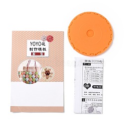 Yo Yo Maker Tool, for DIY Fabric Needle Knitting Flower, Round, Orange, 119.5x6mm(DIY-H120-A02-02)