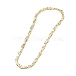 Brass Micro Pave Cubic Zirconia Chain Necklaces, Real 18K Gold Plated, 18-1/4 inch(46.5cm)(NJEW-L170-09G)