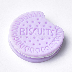 Resin Cabochons, Biscuit, Lilac, 26~27x24~25x6~7mm(CRES-Q206-15B-06)