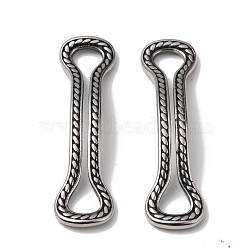 304 Stainless Steel Linking Ring with Bar, Antique Silver, 48x13x2.5mm, Hole: 41.5x6.5mm(STAS-Z015-25AS)