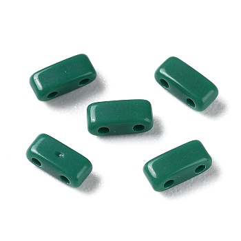 Opaque Acrylic Slide Charms, Rectangle, Medium Sea Green, 2.3x5.2x2mm, Hole: 0.8mm