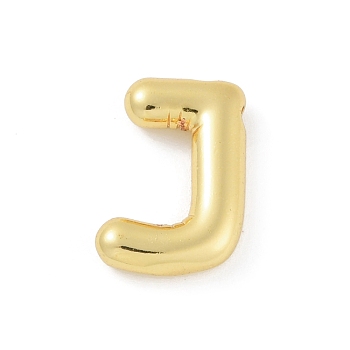 Rack Plating Brass Pendants, Long-Lasting Plated, Lead Free & Cadmium Free,  Real 18K Gold Plated, Letter J, 17.5x12x4mm, Hole: 1.8mm