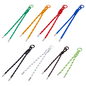 8Pcs Nylon Pendant Decorations, with Alloy Spring Gate Rings, Mixed Color, 215mm