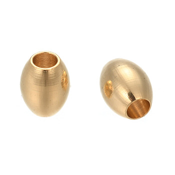 201 Stainless Steel Beads, Barrel, Golden, 5x4mm, Hole: 2mm