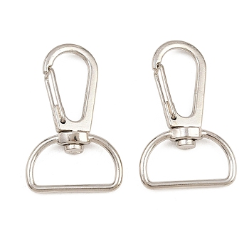 Zinc Alloy Swivel Clasps, Platinum, 39.5x24x6mm, Hole: 8.5x20.5mm