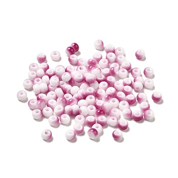 6/0 Opaque Glass Seed Beads, Round Hole, Rondelle, Crimson, 4~4.5x3~4mm, Hole: 0.8~1.5mm