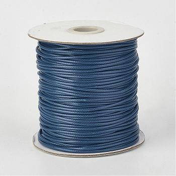 Eco-Friendly Korean Waxed Polyester Cord, Marine Blue, 2mm, about 90yards/roll(80m/roll)