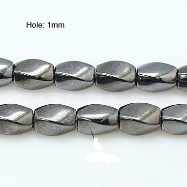 9mm Black Twist Non-magnetic Hematite Beads