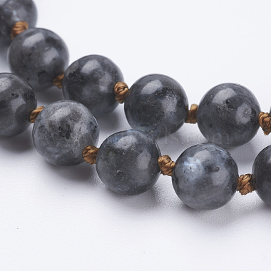 Natural Larvikite Beaded Necklaces(NJEW-P202-36-A20)-2