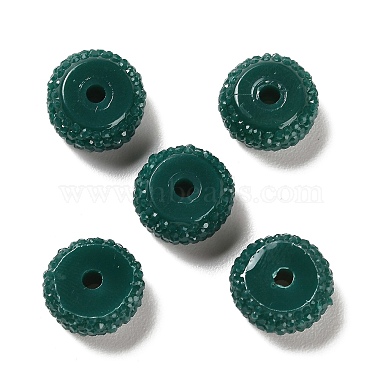 Teal Rondelle Resin Beads